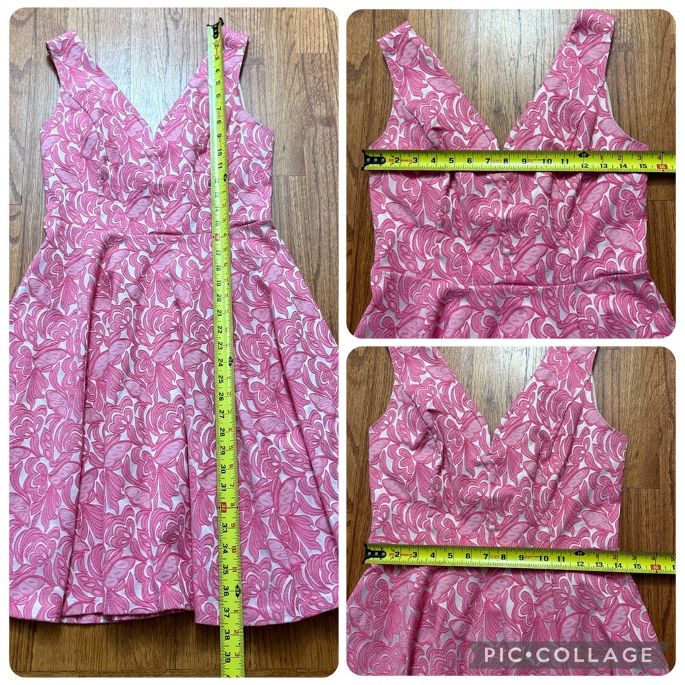 Anthropologie Maeve Claribel Jacquard Applique Barbiecore Dress Size 6 - Picture 16 of 16